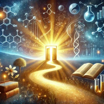 TDAH: Uma Nova Peça no Quebra-Cabeça - Desvendando o Mistério do Ferro no Cérebro 3 Uma ilustração que mostre um caminho iluminado em direção a um futuro promissor, representando a ideia de que a pesquisa científica e o desenvolvimento de novos tratamentos podem abrir portas para uma vida melhor para pessoas com TDAH.