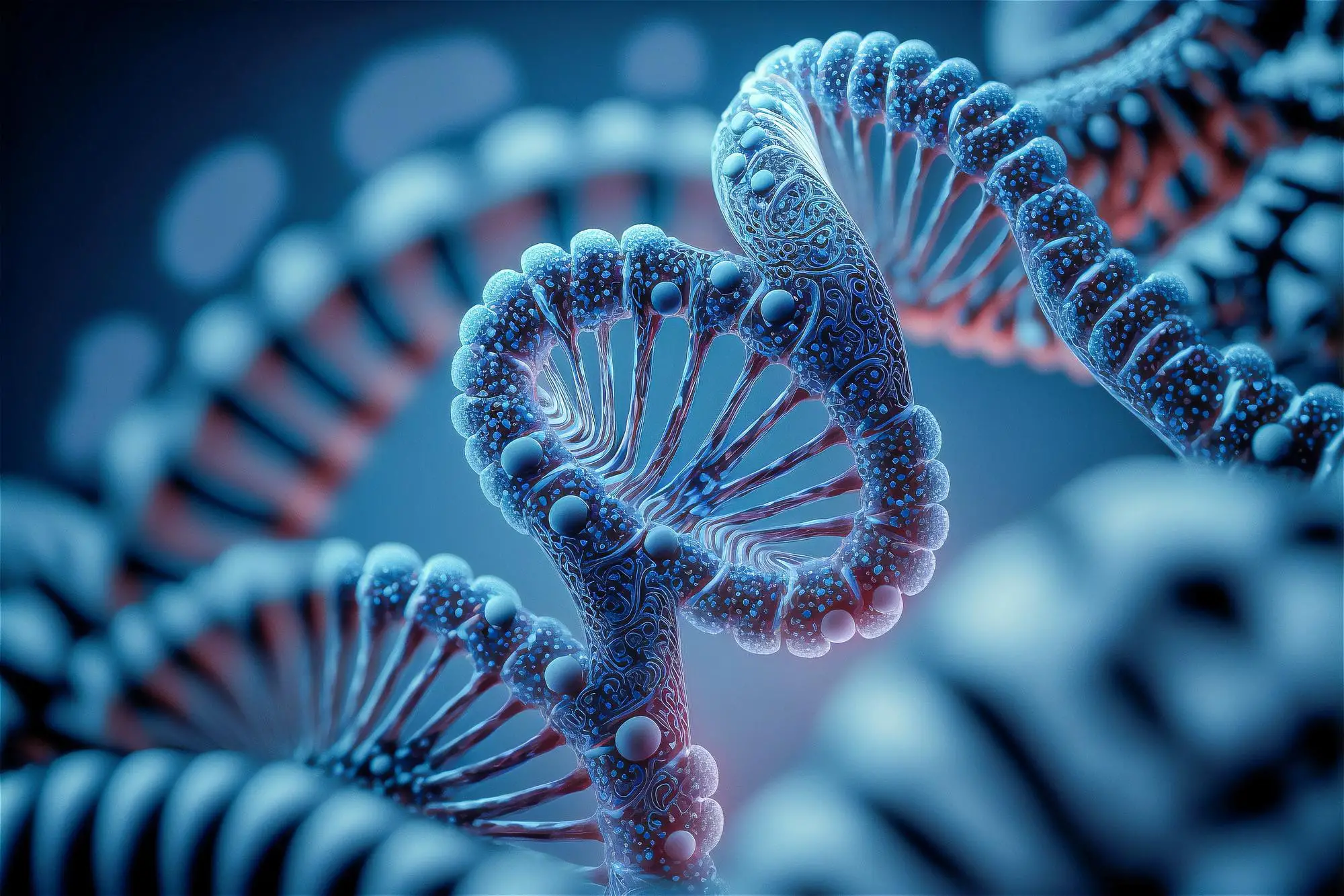 human helix dna structure concept blue color