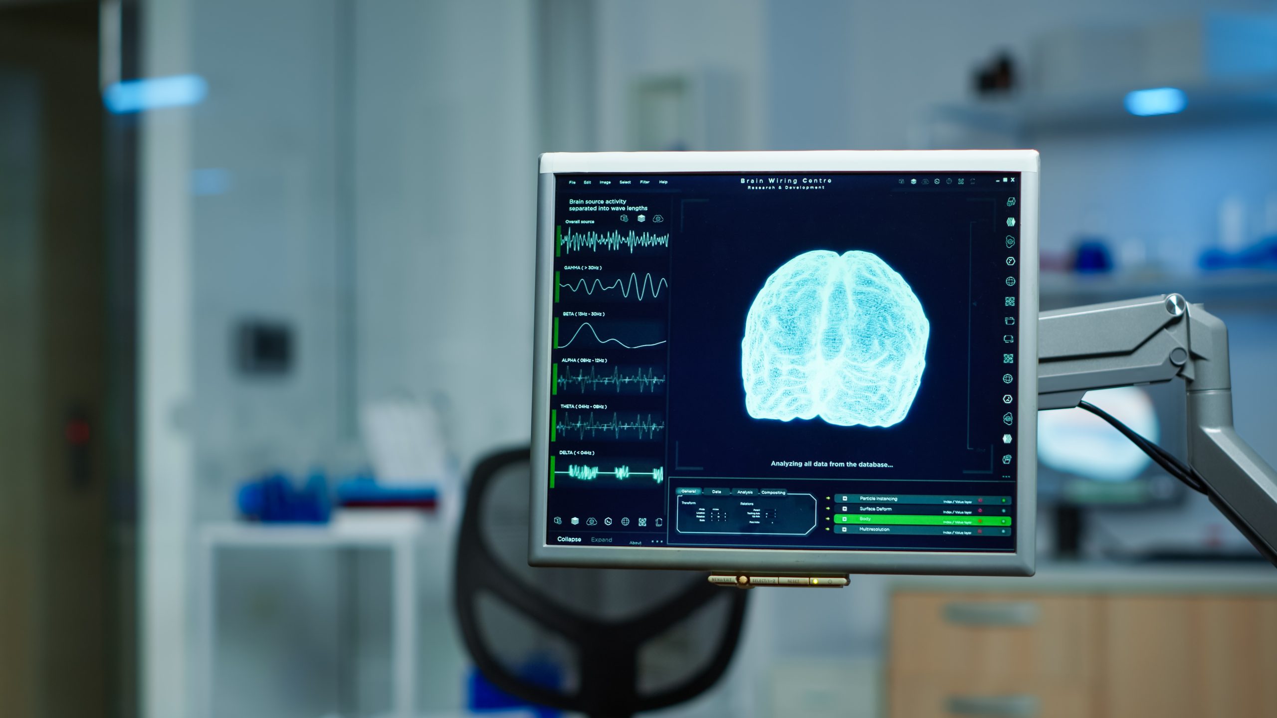 interior empty science laboratory with modern equipment prepared treatment innovation nervous system using high tech microbiology tools scientific research neurological lab scaled