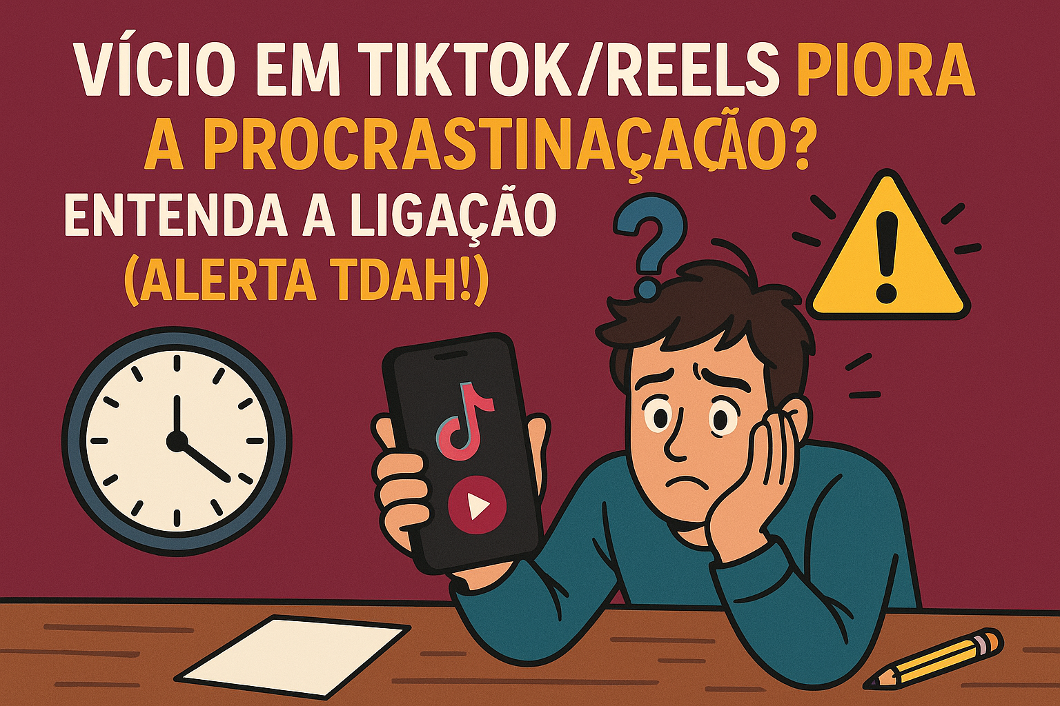 Vício em TikTok/Reels Piora a Procrastinação? Entenda a Ligação (Alerta TDAH!)
